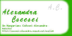alexandra csecsei business card